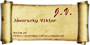 Jávorszky Viktor névjegykártya