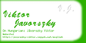 viktor javorszky business card