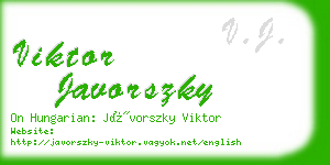 viktor javorszky business card